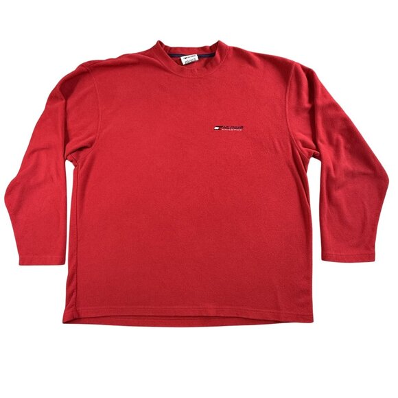 Vintage Hilfiger Athletics Pullover Men's Large Fleece 90s Sweatshirt Streetwear - Picture 1 of 12